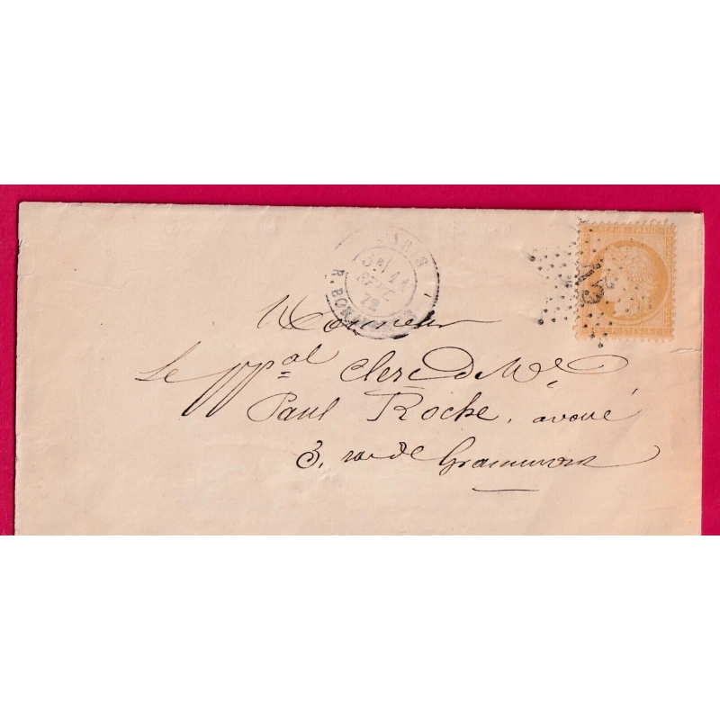 N°59 PARIS ETOILE 15 R BONAPARTE POUR PARIS LETTRE COVER