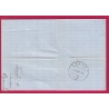 DOUBLE PORT FRONTALIER N°55 60 GC 2964 PONTARLIER DOUBS POUR COUVET SUISSE 1874 LETTRE COVER