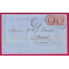 TARIF FRONTALIER N°54 PAIRE CAD PONTARLIER DOUBS POUR COUVET SUISSE LETTRE COVER