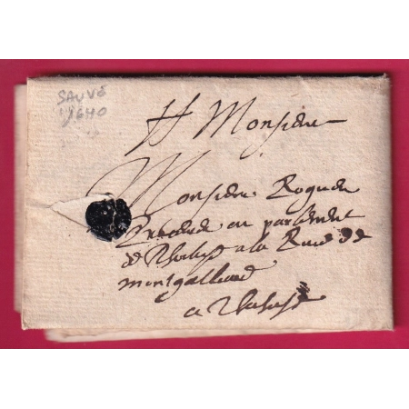 LETTRE DE SAUVE GARD 1640 POUR LASALLE LETTRE COVER
