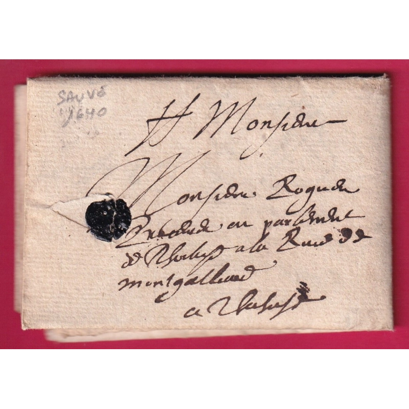 LETTRE DE SAUVE GARD 1640 POUR LASALLE LETTRE COVER