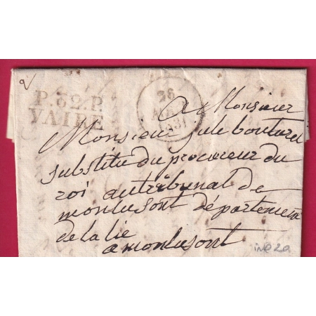 MARQUE P62P VAIRE PUY DE DOME 1831 INDICE 20 POUR MONTLUCON ALLIER LETTRE COVER