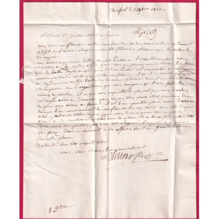 CAD TYPE 11 SAUVE GARD DECIME RURAL DE DURFORT POUR LYON 1833 LETTRE COVER