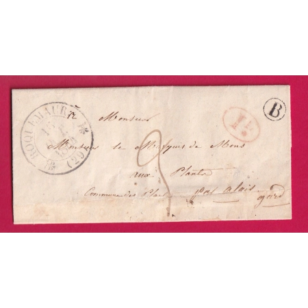 CAD TYPE 12 ROQUEMAURE GARD BOITE RURALE B LASCOUR ?? + DECIME RURAL POUR ALES LETTRE COVER
