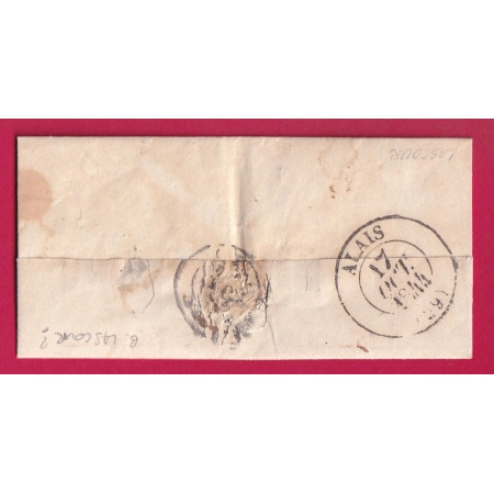 CAD TYPE 12 ROQUEMAURE GARD BOITE RURALE B LASCOUR ?? + DECIME RURAL POUR ALES LETTRE COVER