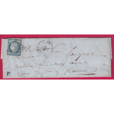 N°4 BORD DE FEUILLE GRILLE NEUILLY SUR SEINE 1852 POUR ROUEN SEINE INFERIEURE LETTRE COVER