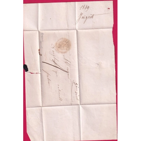 CAD TYPE 15 PUTEAUX SEINE DU 12 JANVIER 1849 POUR PUTEAUX TAXE LOCALE 1 LETTRE COVER