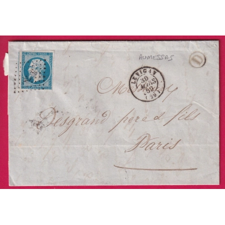 N°14 PC 3578 LE VIGAN GARD BOITE RURALE D AUMESSAS POUR PARIS LETTRE COVER
