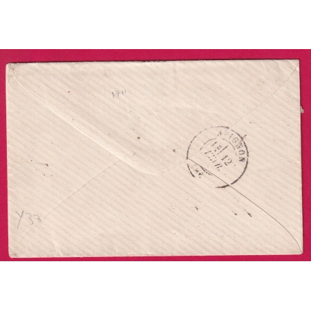 GUERRE 1870 REPRISE DU COURRIER N°37 ETOILE 12 PARIS 8 FEVRIER 1871 LETTRE NON CACHETEE POUR AVIGNON VAUCLUSE COVER