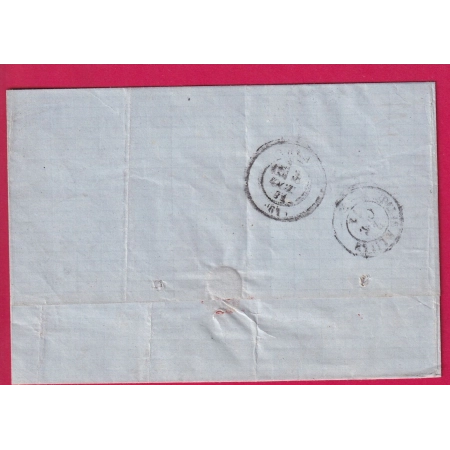 N°36 PAIRE + N°20 PARIS ETOILE 28 R CARDINAL LEMOINE 2 OCT 1871 POUR ARRAS PAS DE CALAIS LETTRE COVER