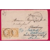 N°55 PAIRE VARIETE GRAND TIMBRE BDF CAD T17 VAUCOULEURS MEUSE STRASBOURG REEXP. ALBBRUCK ALLEMAGNE  LETTRE COVER