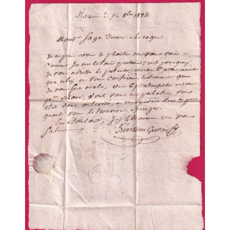 MARQUE 8 SAVERDUN ARIEGE 1824 POUR LAROQUE PRES MIREPOIX INDICE 10 LETTRE COVER