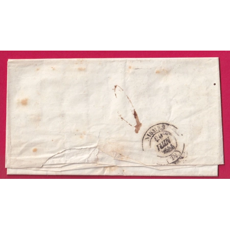 CURSIVE 29 LUSSAN GARD BOITE RURALE J LA BASTIDE D'ENGRAS DECIME RURAL POUR NIMES 1844 LETTRE COVER