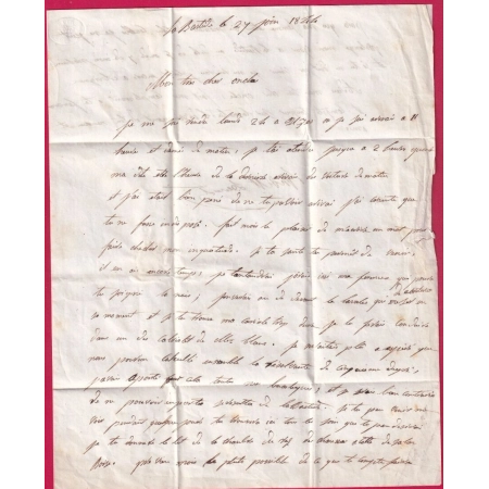 CURSIVE 29 LUSSAN GARD BOITE RURALE J LA BASTIDE D'ENGRAS DECIME RURAL POUR NIMES 1844 LETTRE COVER