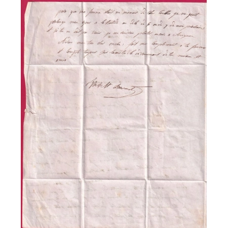 CURSIVE 29 LUSSAN GARD BOITE RURALE J LA BASTIDE D'ENGRAS DECIME RURAL POUR NIMES 1844 LETTRE COVER
