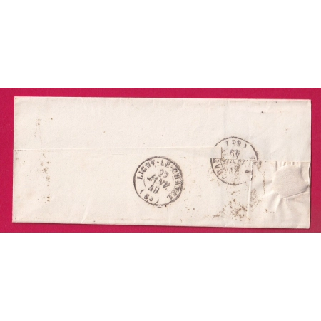 CAD TYPE 14 CHABLIS YONNE DU 27 JANVIER 1849 POUR MONTIGNY LETTRE COVER
