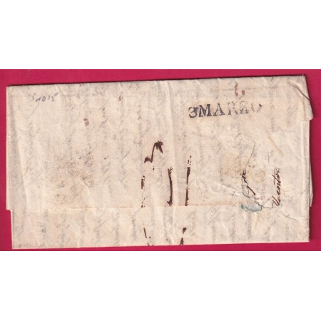 CAD TYPE 12 ESPALLION AVEYRON EN BLEU POUR ROME ITALIE ITALIA VIA NIZZA DI MARE 1832 RARE INDICE 15 LETTRE COVER