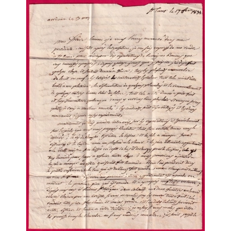 CAD TYPE 12 ESPALLION AVEYRON EN BLEU POUR ROME ITALIE ITALIA VIA NIZZA DI MARE 1832 RARE INDICE 15 LETTRE COVER