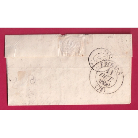 CAD TYPE 15 BASSOUS YONNE BOITE RURALE F A IDENTIFIER POUR PROVINS SEINE ET MARNE 1850 LETTRE COVER