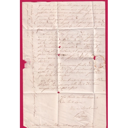 CAD TYPE 15 BASSOUS YONNE BOITE RURALE F A IDENTIFIER POUR PROVINS SEINE ET MARNE 1850 LETTRE COVER