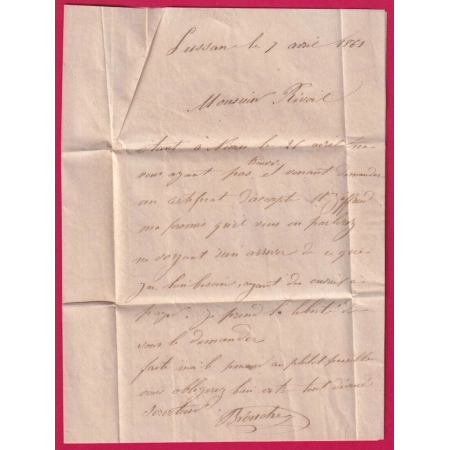 N°14 PC 1811 LUSSAN GARD INDICE 11 POUR NIMES GARD LETTRE COVER