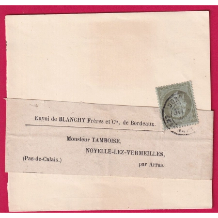 N°19 CAD BORDEAUX LES SALINIERES POUR ARRAS PAS DE CALAIS LETTRE COVER