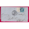 N°29 GRAND BORD DE FEUILLE PARIS ETOILE 11 R ST HONORE POUR ELBEUF 1868 LETTRE COVER