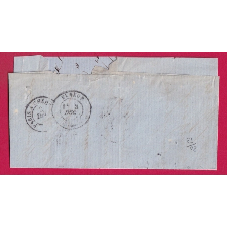 N°29 GRAND BORD DE FEUILLE PARIS ETOILE 11 R ST HONORE POUR ELBEUF 1868 LETTRE COVER