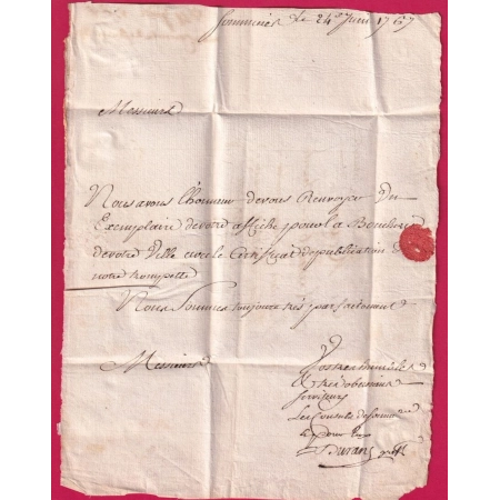 MARQUE MANUSCRIT SOMMIERES GARD 1767 LENAIN N°1 POUR BEAUCAIRE INDICE 11 LETTRE COVER