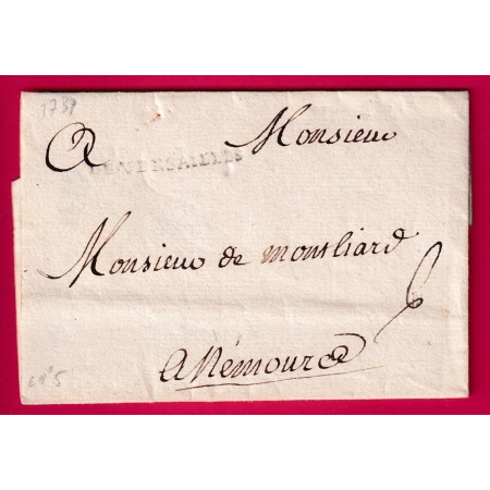MARQUE DE VERSAILLES SEINE ET OISE LENAIN N°5 POUR NEMOURS SEINE ET MARNE INDICE 12 LETTRE COVER