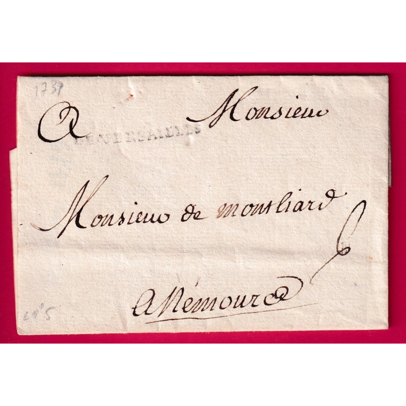 MARQUE DE VERSAILLES SEINE ET OISE LENAIN N°5 POUR NEMOURS SEINE ET MARNE INDICE 12 LETTRE COVER