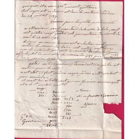 MARQUE CAEN CALVADOS 1788 LENAIN N°5 POUR PARIS LETTRE COVER