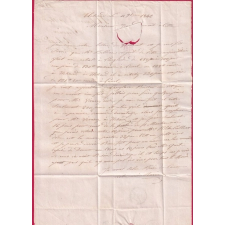 CURSIVE 29 UCHAUD GARD 1846 POUR CETTE SETE HERAULT INDICE 12 LETTRE COVER
