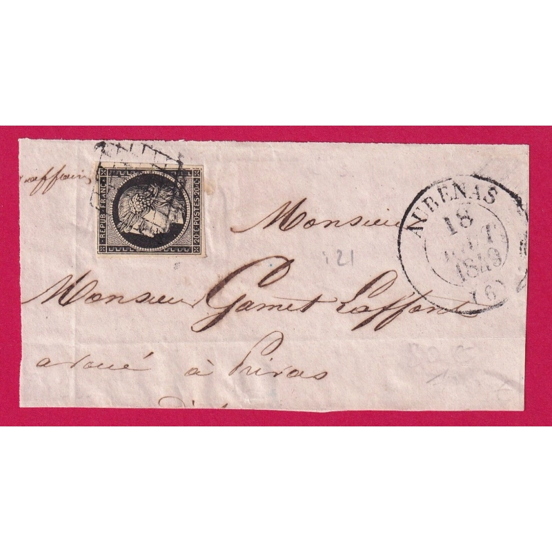 N°3 GRILLE AUBENAS ARDECHE CAD TYPE 13 POUR PRIVAS DEVANT DE LETTRE COVER