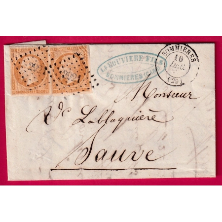 N°13 X2 PC 2921 SOMMIERES GARD POUR SAUVE LETTRE COVER