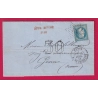 N°29 PARIS ETOILE 16 R DE PALESTRO TAXE TAMPON 30 AFFR INSUF P11 POUR GENEVE SUISSE 1869 LETTRE COVER