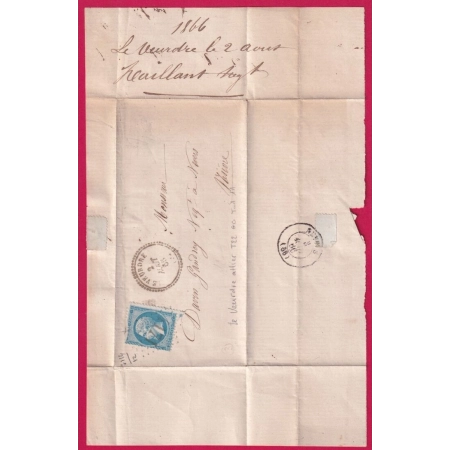 N°22 GC 4171 LE VEURDRE ALLIER CAD TYPE 22 SIMPLE CERCLE ?? POUR NEVERS LETTRE COVER