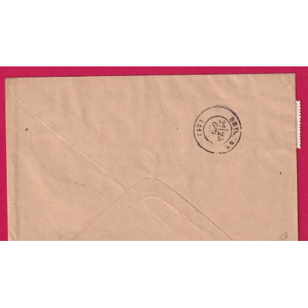 N°52 BANDE DE 5 GRIS JAUNATRE + N°64 AUZON HAUTE LOIRE  POUR BRIOUDE LETTRE COVER