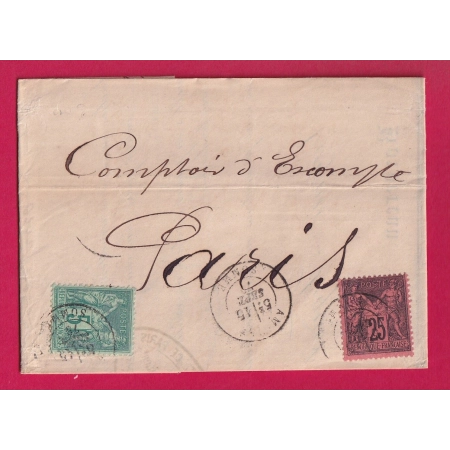 N°91 75 AMIENS SOMME POUR PARIS 1879 LETTRE COVER