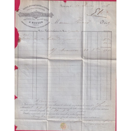 N°68 CAD TYPE 16 NOUZON ARDENNES POUR PARIS LETTRE COVER