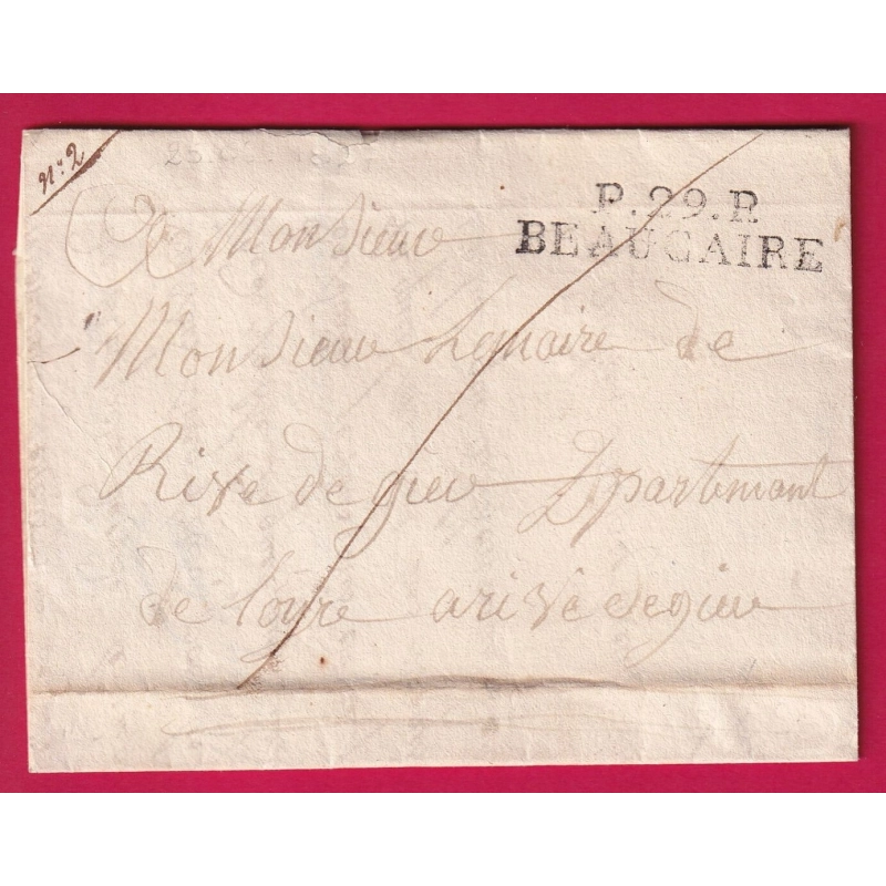 MARQUE P29P BEAUCAIRE GARD 1827 POUR RIVE DE GIERS LOIRE INDICE 12 LETTRE COVER