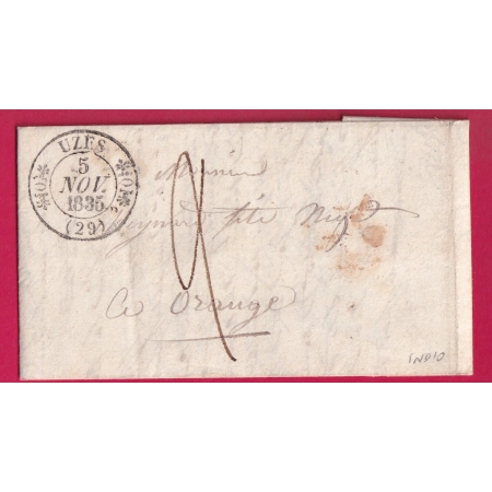 CAD TYPE 11 UZES GARD 1835 POUR ORANGE VAUCLUSE INDICE 10 LETTRE COVER