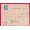 N°60 GC VEZENOBRES GARD + DEUX AMBULANT DE JOUR AU RECTO CETTE A TARASCON MARSEILLE A PARIS POUR PARIS LETTRE COVER