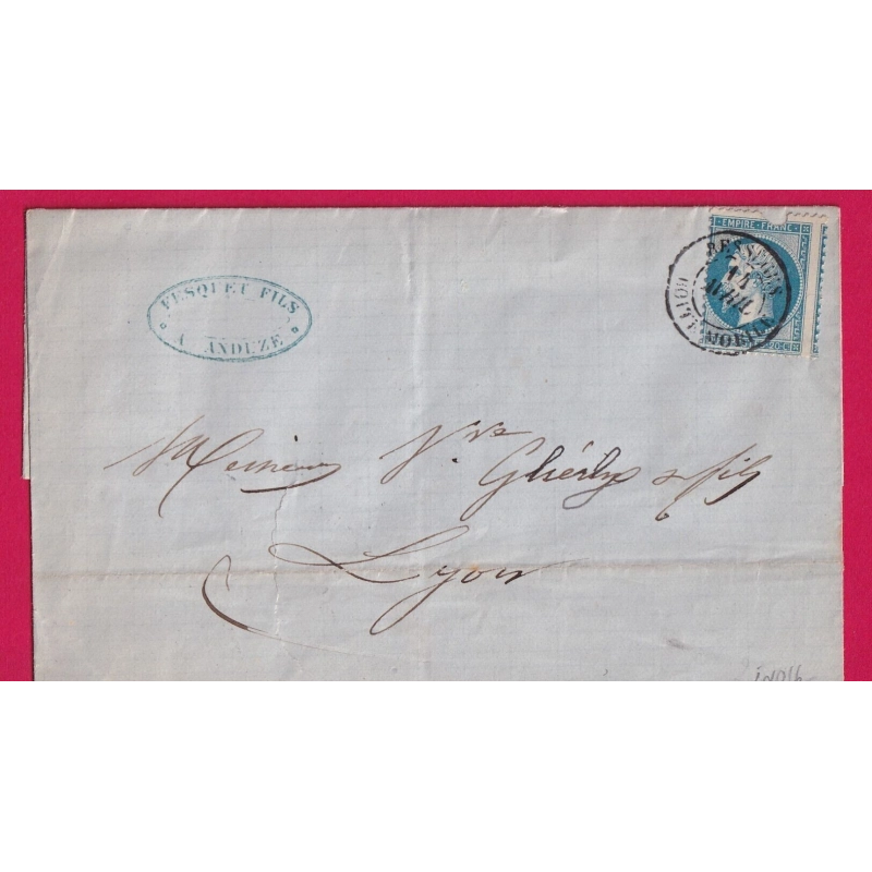 N°22 CAD BESSEGES BOITE MOBILE POUR LYON INDICE 16 LETTRE COVER