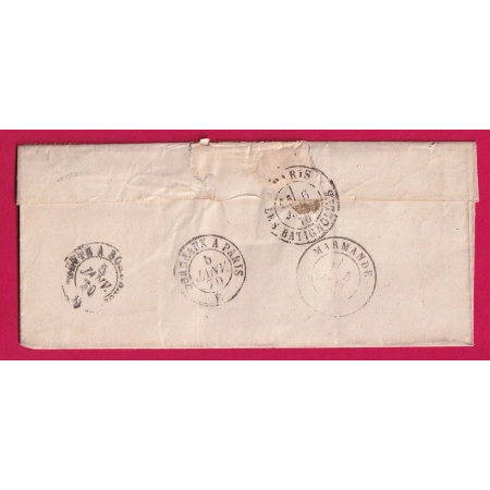 N°29 GC 3518 ST BARTHELEMY LOT ET GARONNE CAD TYPE 22 POUR PARIS LES BATIGNOLLES INDICE 12 LETTRE COVER