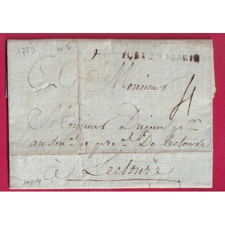 MARQUE PORT STE MARIE LOT ET GARONNE LENAIN N°5 1779 POUR LECTOURE GERS INDICE 14 LETTRE COVER