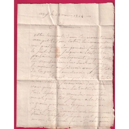 MARQUE P45P NERAC LOT ET GARONNE 1824 POUR AGEN LETTRE COVER