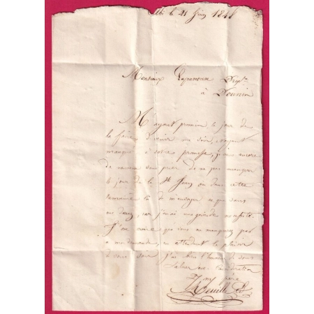 CURSIVE 77 VILLEFRANCHE D'ALBIGEOIS TARN 1848 DEPART ALBI TARN LETTRE COVER