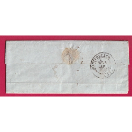 CURSIVE 29 VAUVERT GARD 1841 CAD TYPE 14 NIMES GARD INDICE 12 MONTPELLIER LETTRE COVER