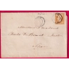 N°13 CAD TYPE 15 NERAC POUR NERAC LOT ET GARONNE IMPRIME LOCAL FAIRE PART DE MARIAGE 1861 LETTRE FRANCE